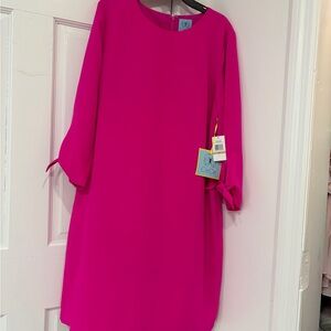CeCe Hot Pink Crewneck Shift Dress
